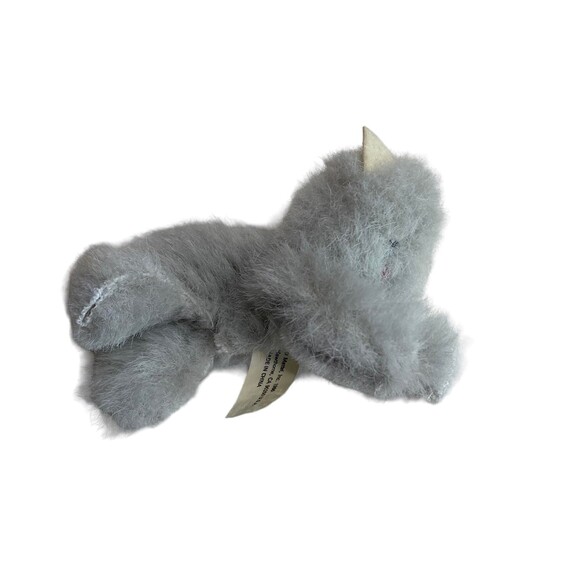 Mattel 1986 Fluffy Grey Dog / Cat with Pink Carrier Case - Picture 8 of 10